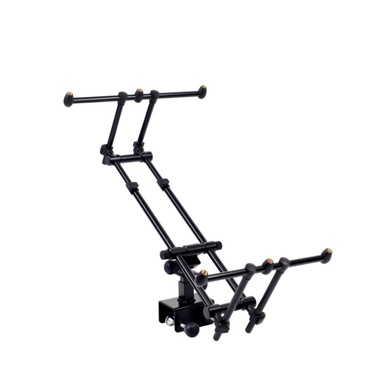 DAIWA Boat Pod 3 Rod 80x20x10cm, black adjustable rod holder for boats, designed for secure and organized fishing rod placement.