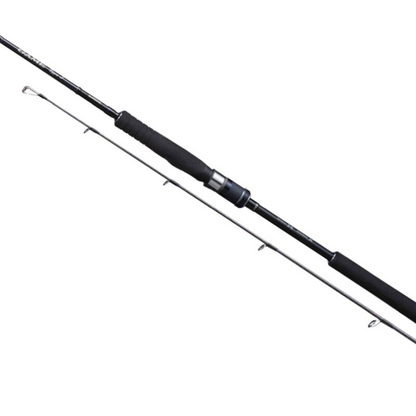 Close-up of Shimano 20 Game Type Jigging Spin 1.88m to 210g rod, showcasing its premium guides and comfortable black handle.