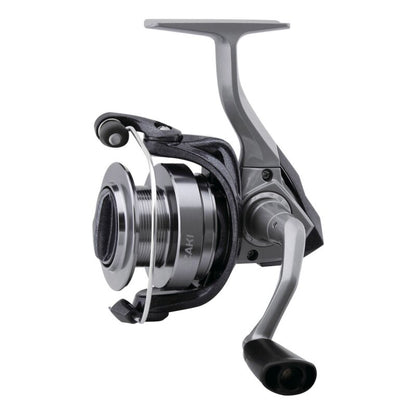 OKUMA Azakai 45 fishing reel with a sleek silver and black design, featuring a durable handle and precision spool for smooth casting.