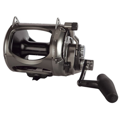 OKUMA Makaira Sea Two Speed Lever Drag 80WII fishing reel with durable metal construction, ergonomic handle, and precision drag system.